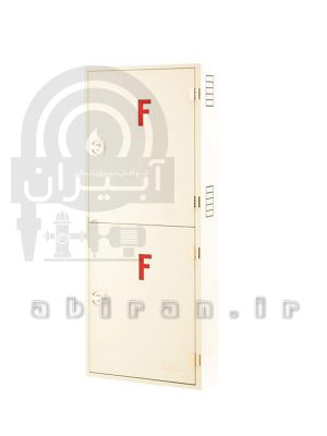 جعبه آتش نشانی دو طبقه آهنی سفید روکار کارگاهی سایز ۶۰*۱۵۰