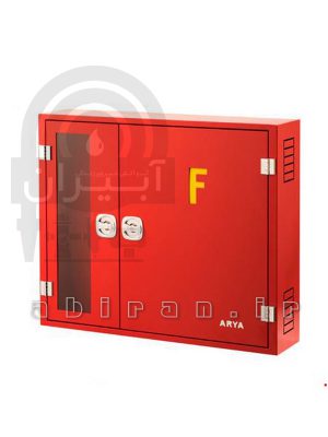 جعبه دو کابین آتش نشانی روکار آهنی قرمز آریا کوپلینگ سایز ۲۰*۷۰*۸۵